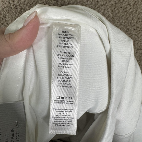 Chico's Zenergy So Slimming Leggings Womens 3 XL White Crop High Rise Pull On - Picture 11 of 15